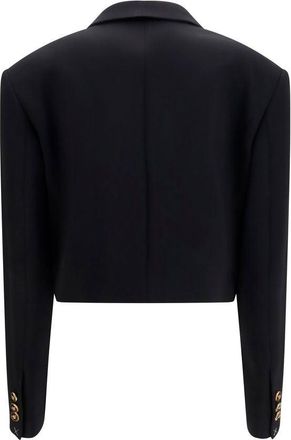 Versace Womens Black Wool Oves Aries Blazer Clothing