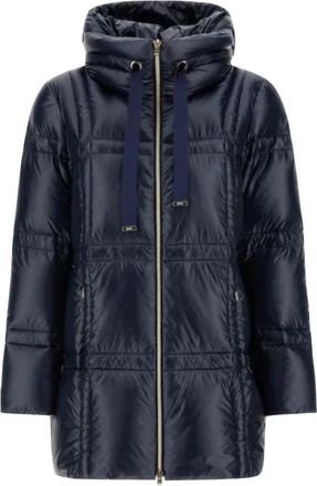 Herno A-shape Jacket - Dames - Gewatteerde jassen - Blauw - XL - Katoen - Jassen