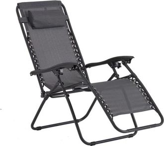 Concept Usine Tumbona reclinable negra y gris oscuro