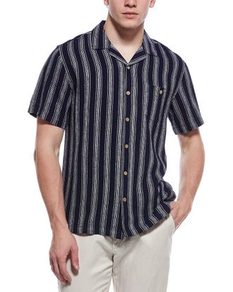 Weatherproof Vintage Weatherproof Vintage Linen-Blend Vertical Stripe Shirt