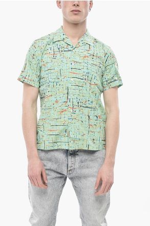 Beams Plus Patterned Short-Sleeve Shirt With Double Pocket size S
