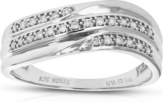 Vir Jewels 1/10 cttw Lab Grown Diamond Wedding Band in Sterling Silver For Women