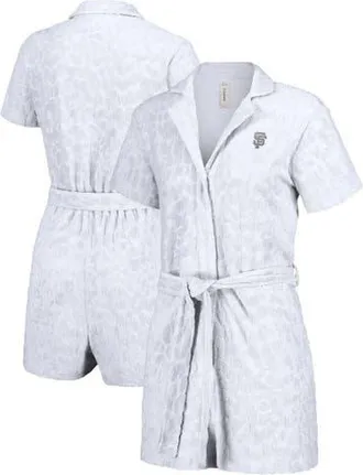 Lusso Womens Lusso White San Francisco Giants Trixie Cheetah Romper at Nordstrom, Size Xx-Large