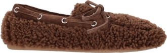 Miu Miu Brown Textured Loafers