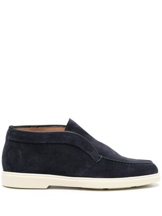 Santoni suede flat loafers - Blue