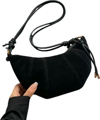 Generic Crossbody Zipper Shoulder Bag - Solid Color Fashionable Soft Handbag