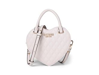 Guess Atabey Heart Bag Satchel Womens Handbags Off-White, Synthetic