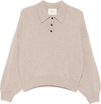 Lisa Yang Truien & Vesten, Dames, Beige, S, Kasjmier, Etta Poloshirt Trui