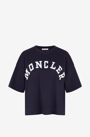 Moncler Boxy-T-Shirt aus dickem Jersey Varsity Logo