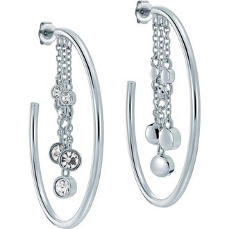 Ted Baker Cassidy Cascade Hoop Earrings in Silver Tone/Clear Crystal at Nordstrom