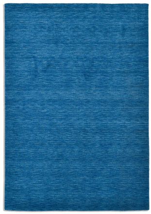 THEKO Alfombra de lana virgen tejida a mano - azul - 250x350 cm
