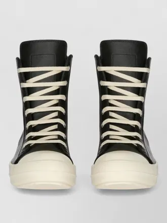 Rick Owens high top sneakers contrast toe cap rubber