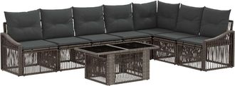 vidaXL Conjunto De Sof&aacute;s De Jard&iacute;n 8 Uds. Gris Y Gris Oscuro Vidaxl