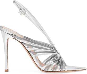 Gianvito Rossi Muse Sandal in Metallic Silver Leather at Nordstrom, Size 35.5