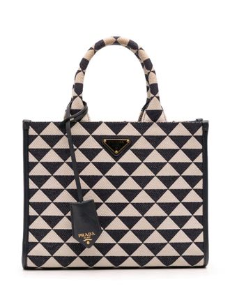 Prada 2021-2025 Small Canvas Symbole Triangolo satchel - women - Canvas - One Size - Blue