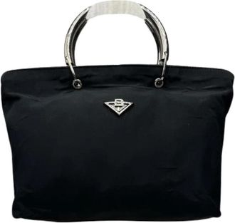 Bottega Veneta Pre-owned Vintage Handtas - Dames - Vintage Handtas - Zwart - ONE Size - Katoen - Vintage