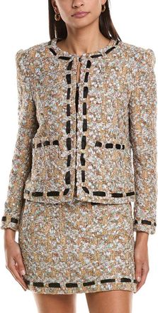 Milly Roman Gold Tweed Ribbon Jacket