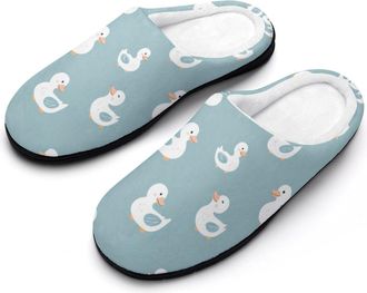 Generic Cute Ducks Cotton Slippers for Women Indoor Outdoor Slipper Slip-On Memory Foam Home Shoes