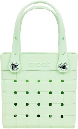 Crocs Small Woven Style Crocssbody Tote with Top Handles and removeable Crocssbody strap in Serene Green at Nordstrom