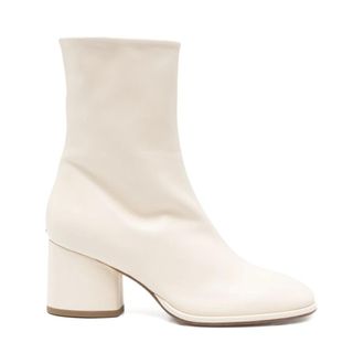 Aeyde Heeled Boots, female, White, Size: 10 US Ayla Round-Toe Boots