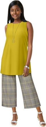 Jessica London Stretch Knit Tunic Tank in Golden Citrus at Nordstrom, Size 28