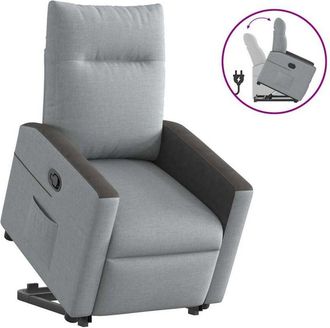 vidaXL Vidaxl - Sill&oacute;n Reclinable Elevable De Tela Gris Claro