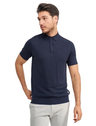 Blue industry Polo korte mouw Blue Industry donkerblauw met boord