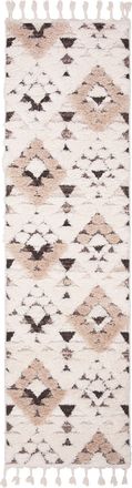 Safavieh Alfombra de polipropileno blanco/marr&oacute;n, 69 x 244 cm