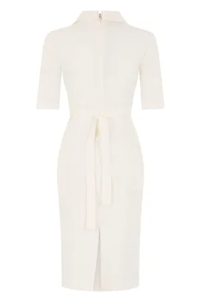 Pinko Linen Blend Wrap Midi Dress - White