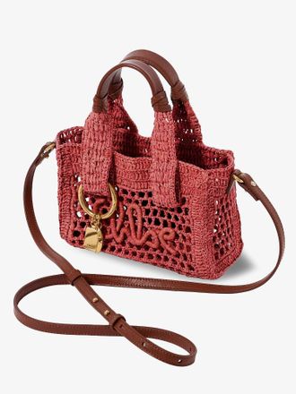 Chlo&eacute; Womens Crossbody Bag Summer Banana Red Raffia Shoulder