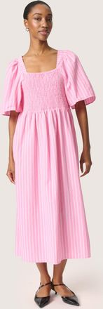 Soaked In Luxury Jurk A-shape Rosebloom with White Stripe rose