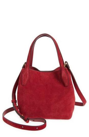 Madewell The Mini Suede Shopper Tote in Wild Cranberry at Nordstrom Rack
