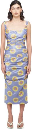 Maisie Wilen Satijnen Jurk met stippenmotief - Dames - Casual kleedjes - Veelkleurig - L - Satijn - Kleedjes