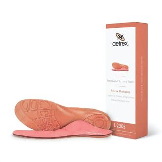 Aetrex Womens Premium Memory Foam Orthotics Insole With Metatarsal Support In Orange