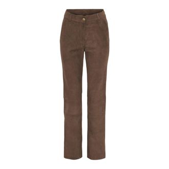 Notyz Pantalones de piel - Trousers - Mujer - Marr&oacute;n - 2XL