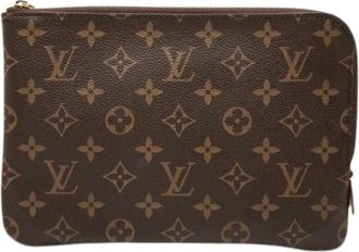 Louis Vuitton Pre-owned Clutches, female, Brown, Size: ONE SIZE Pre-owned Etui Voyag