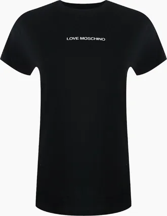 Love Moschino Womens Love Moschino Logo Black T-Shirt - Size: 18/16