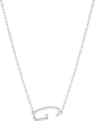 Alex and Ani Silver Elongated Initial Pendant Necklace in Silver - G at Nordstrom
