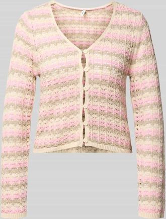 Only Regular Fit Strickjacke aus Baumwoll-Mix Modell ASA in Hellrosa, Gr&ouml;&szlig;e XL