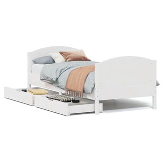 Berkfield Home Bed Frame without Mattress White 100x200 cm Solid Wood Pine