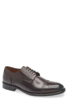 Nordstrom Italian Collection Sorrento Cap Toe Derby in Brown Hickory Leather at Nordstrom Rack, Size 8.5