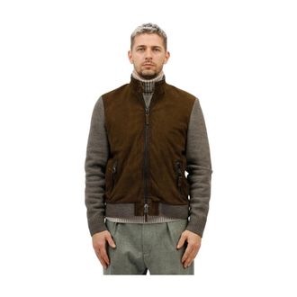 The Jack Leathers Su&egrave;de Jas met Wollen Mouwen en Achterkant - Heren - Leren en Su&egrave;de Jassen - Veelkleurig - 4XL - Wol - Jassen
