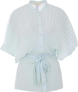 Twinset Light Blue Pleated Shirt