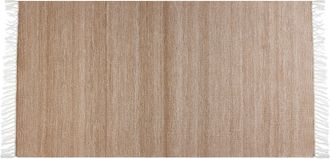 Beliani Alfombra Beige Arena 80 X 150 Cm Pet Reciclado Flecos Interior Exterior Malhia