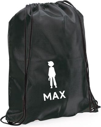 eBuy GB Personalised Martial Arts Bag, Kids Unisex Karate Drawstring Bag Boot Backpack for Sports Day, Girls Boys Rucksack (Black)