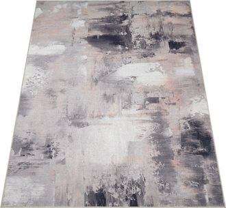 Paco Home Paco Home Alfombra Salon De Habitacion Tejido Plano Modern Abstract Vintage Se Puede Lavar Beige, &Oslash; 120 Cm Redon