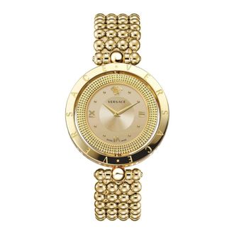 Versace Rond Analoog Horloge - Dames - Horloges - Geel - ONE Size - Accessoires