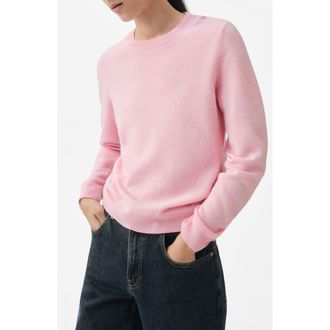 Mango Selection Crewneck Cashmere Sweater in Pink at Nordstrom Rack, Size X-Large