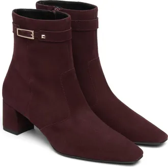 Nero Giardini Suede Block Heel Bootie in Bordeux at Nordstrom, Size 36