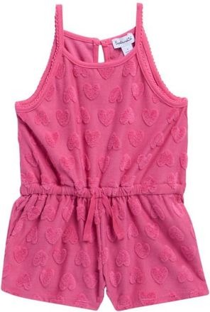 Splendid Kids Terry Cloth Heart Romper in Hibiscus at Nordstrom, Size 2T